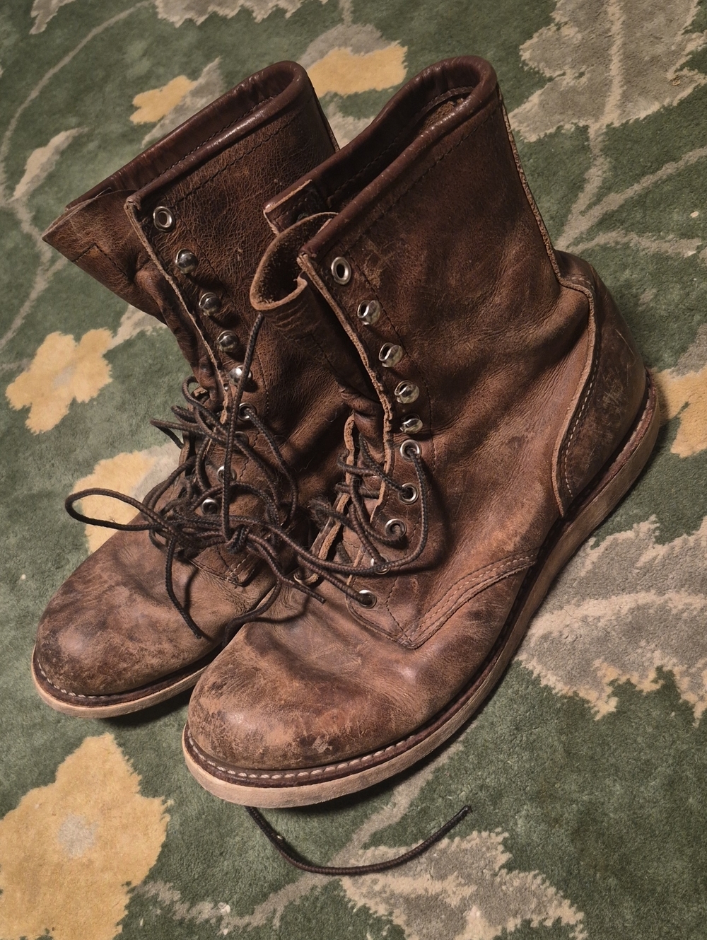 Red Wing Shoes Brown Leather Lace-Up Work Boots